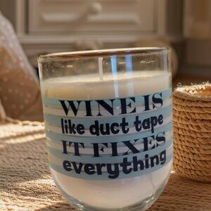 New! Orange Vanilla Glow Wine Glass Candle